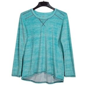 ClimateRight‎ by Cuddl Duds Womens Top M Blue Micro Fleece Long Sleeve Casual